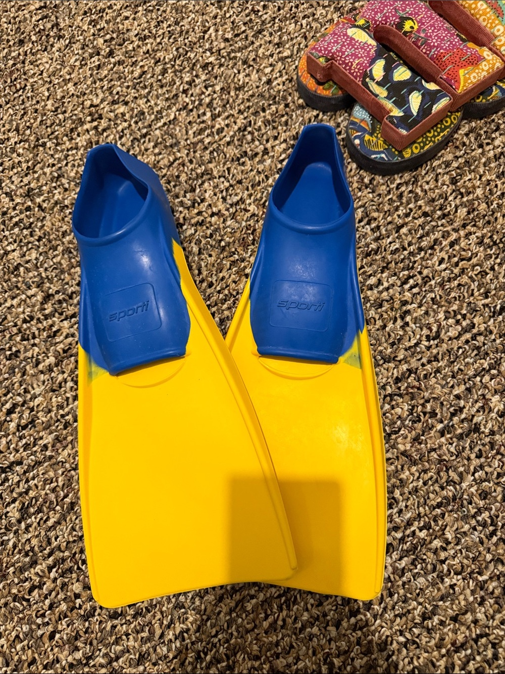 Bright Yellow & Blue Swim Fins - Sporti